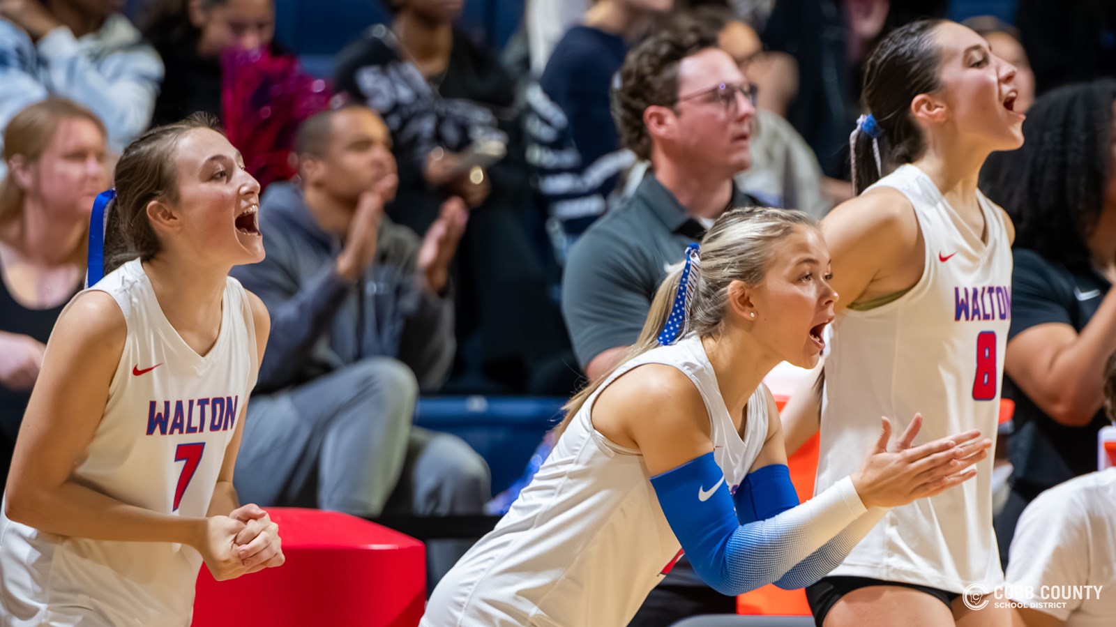 The Walton team excited after another big point