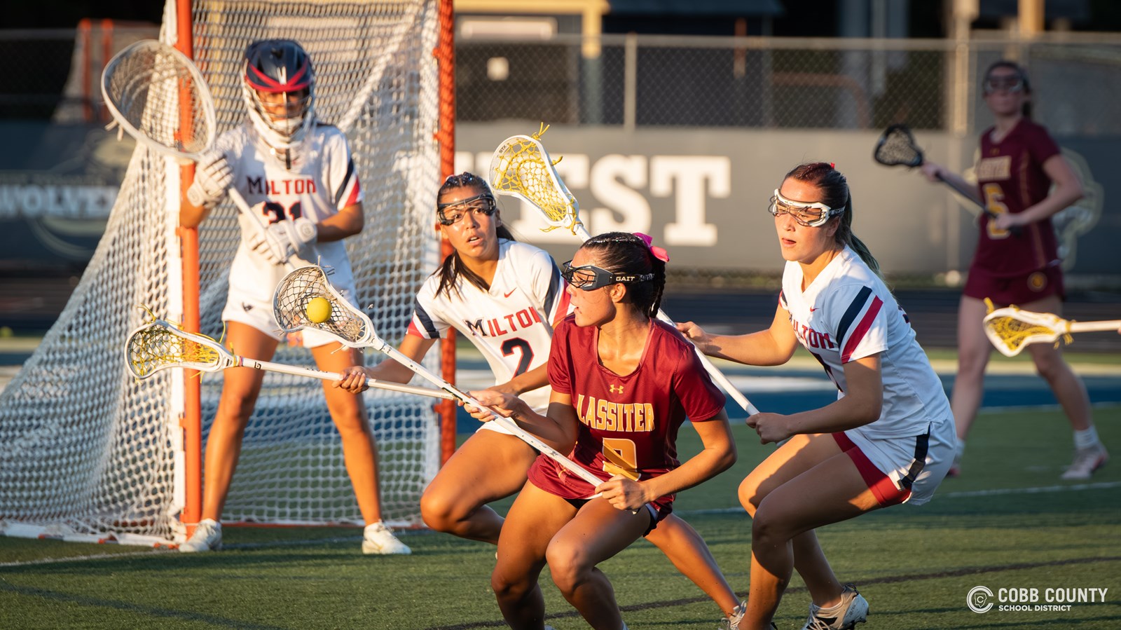 Lassiter's Sydney Goode tries to make it to the goal
