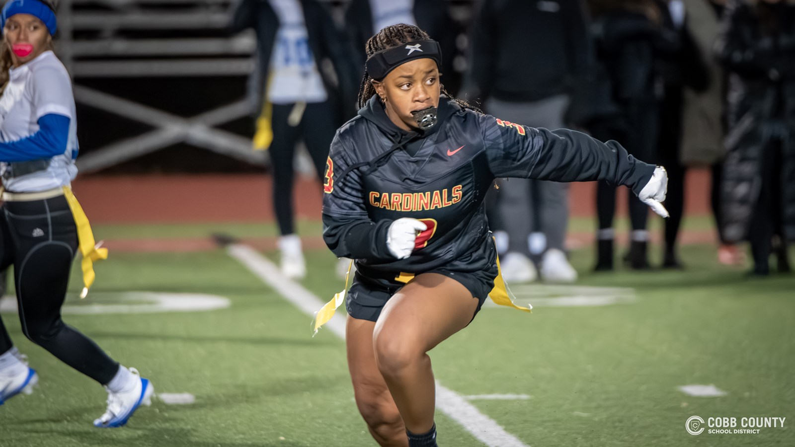 Khamiyah pursuing the ballcarrier