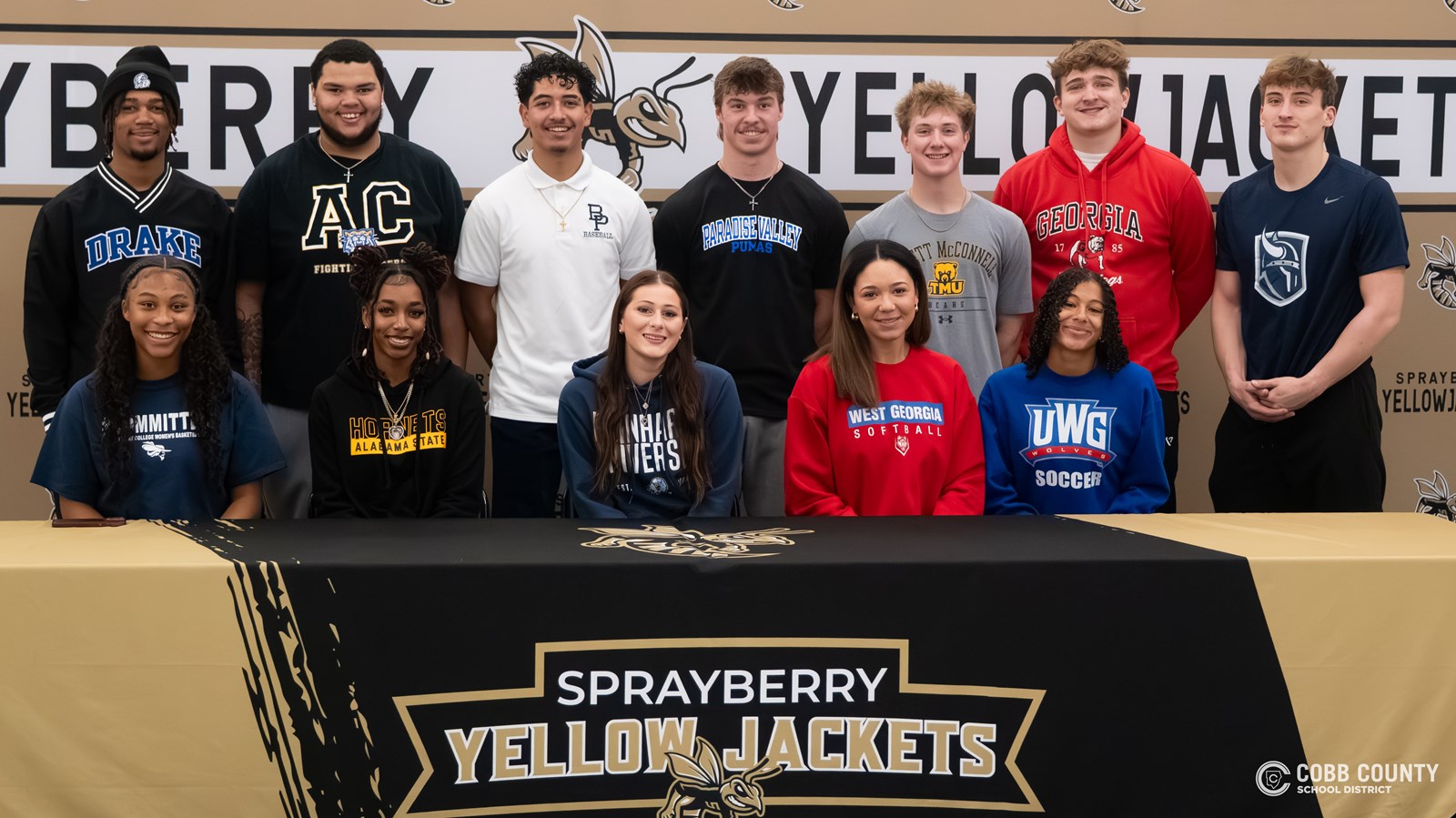 1Twelve of the 14 Sprayberry seniors who signed on National Signing Day