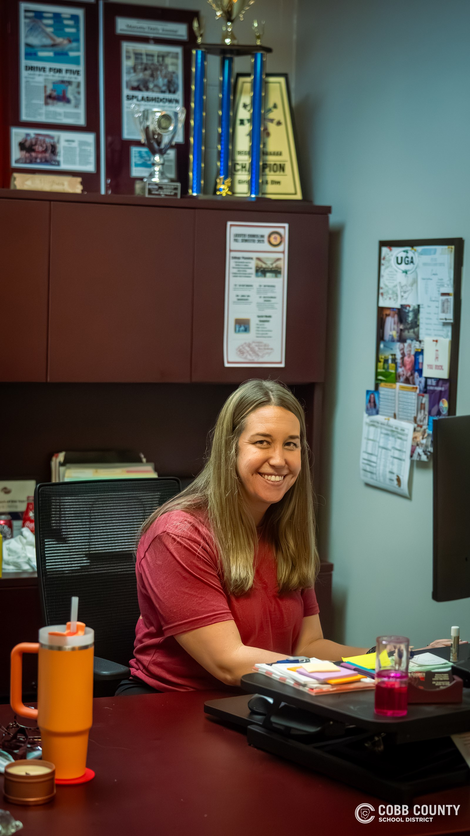 Coach Hughes in her Lassiter counseling office