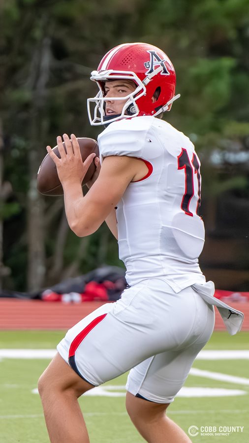 Allatoona's Frank Young looks for a receiver