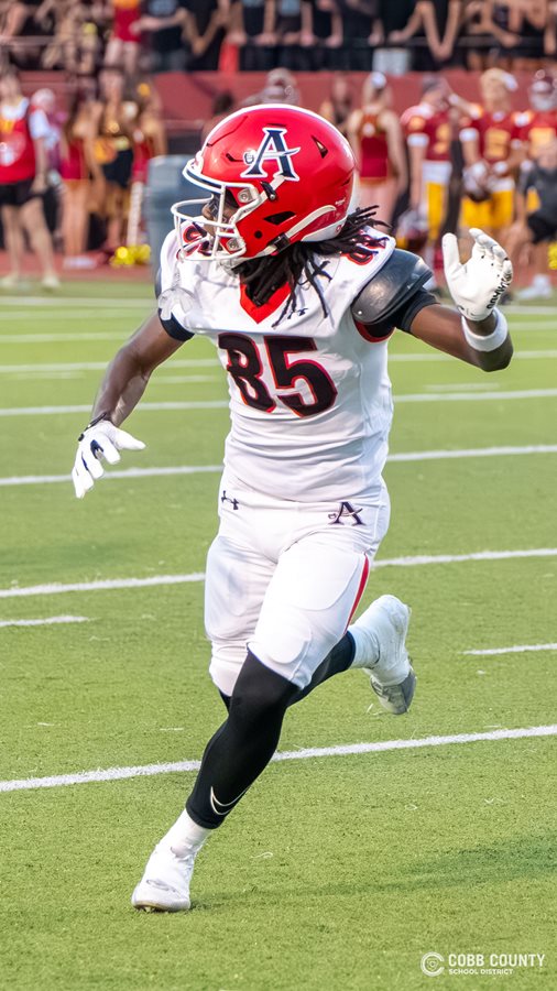 Allatoona's Trenton Hunter runs his route and calls for the ball