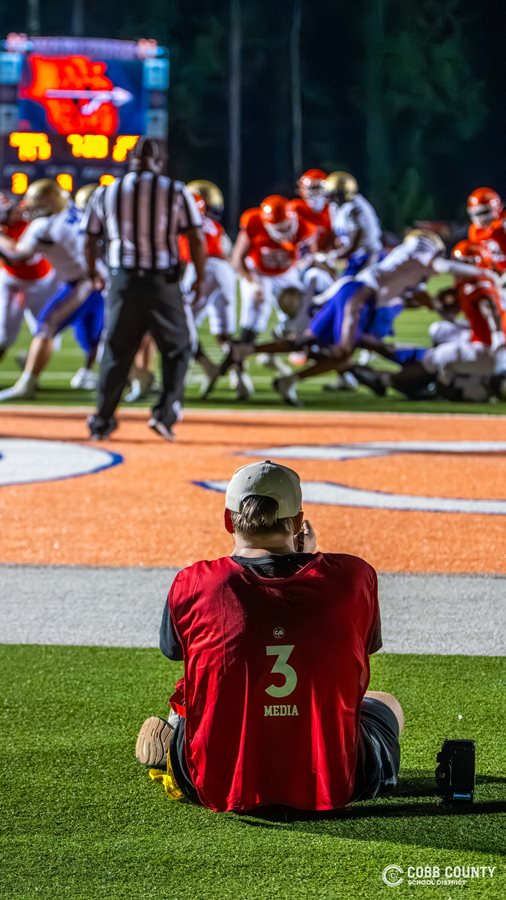 North Cobb's Clayton Gerletti is in the perfect position to capture the touchdown as a CSN intern