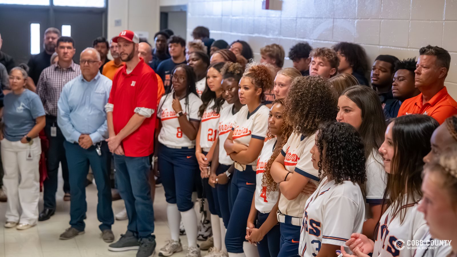 North Cobb softball and football players were on hand for the ceremonial ribbon cutting