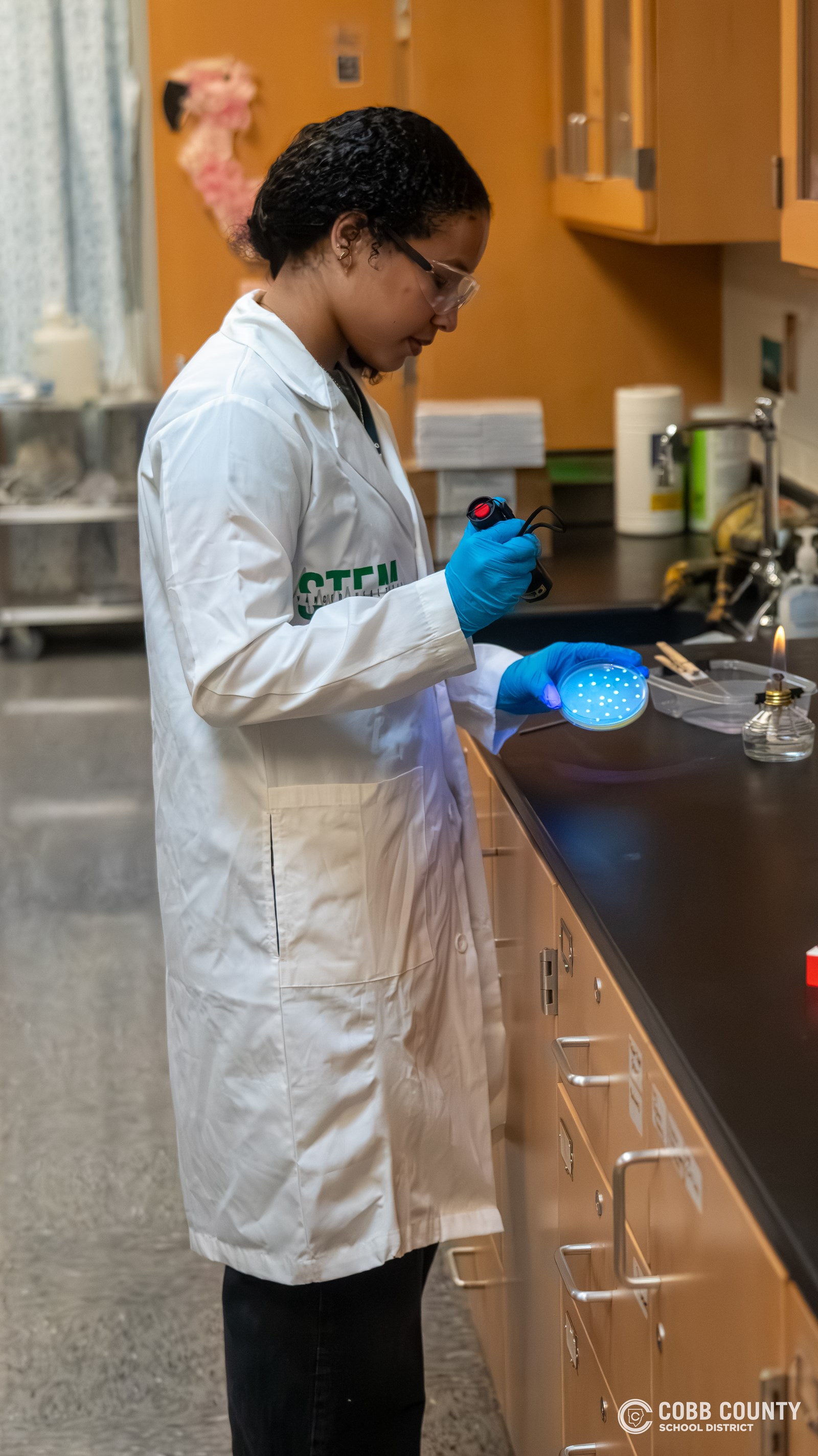 Lilah Anderson during a lab at Harrison High School