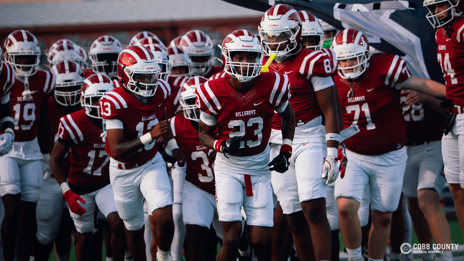 The Hillgrove Hawks enter the field