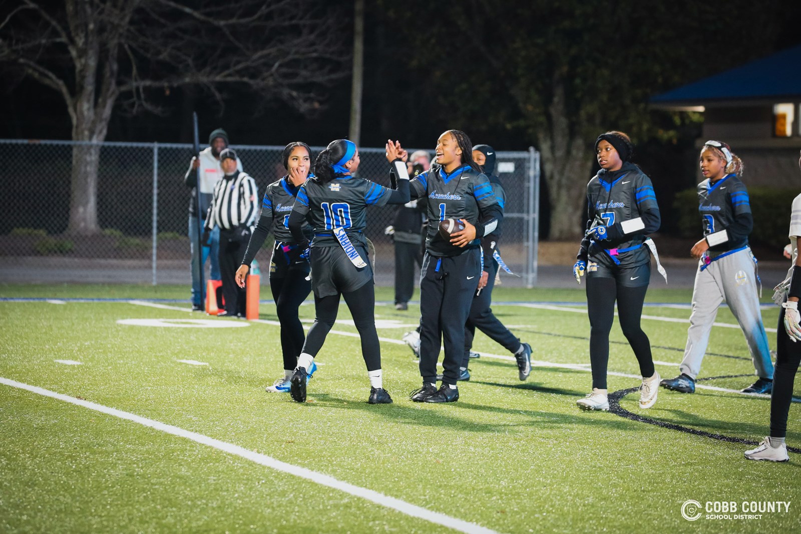 McEachern team celebrating a play