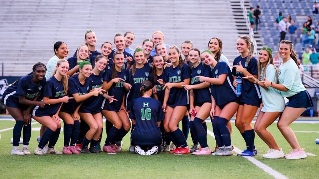 Harrison's girls soccer team celebrates after a 1st Round win