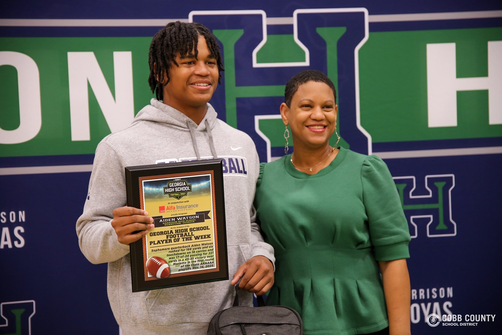 Aiden with his mom, Katrina