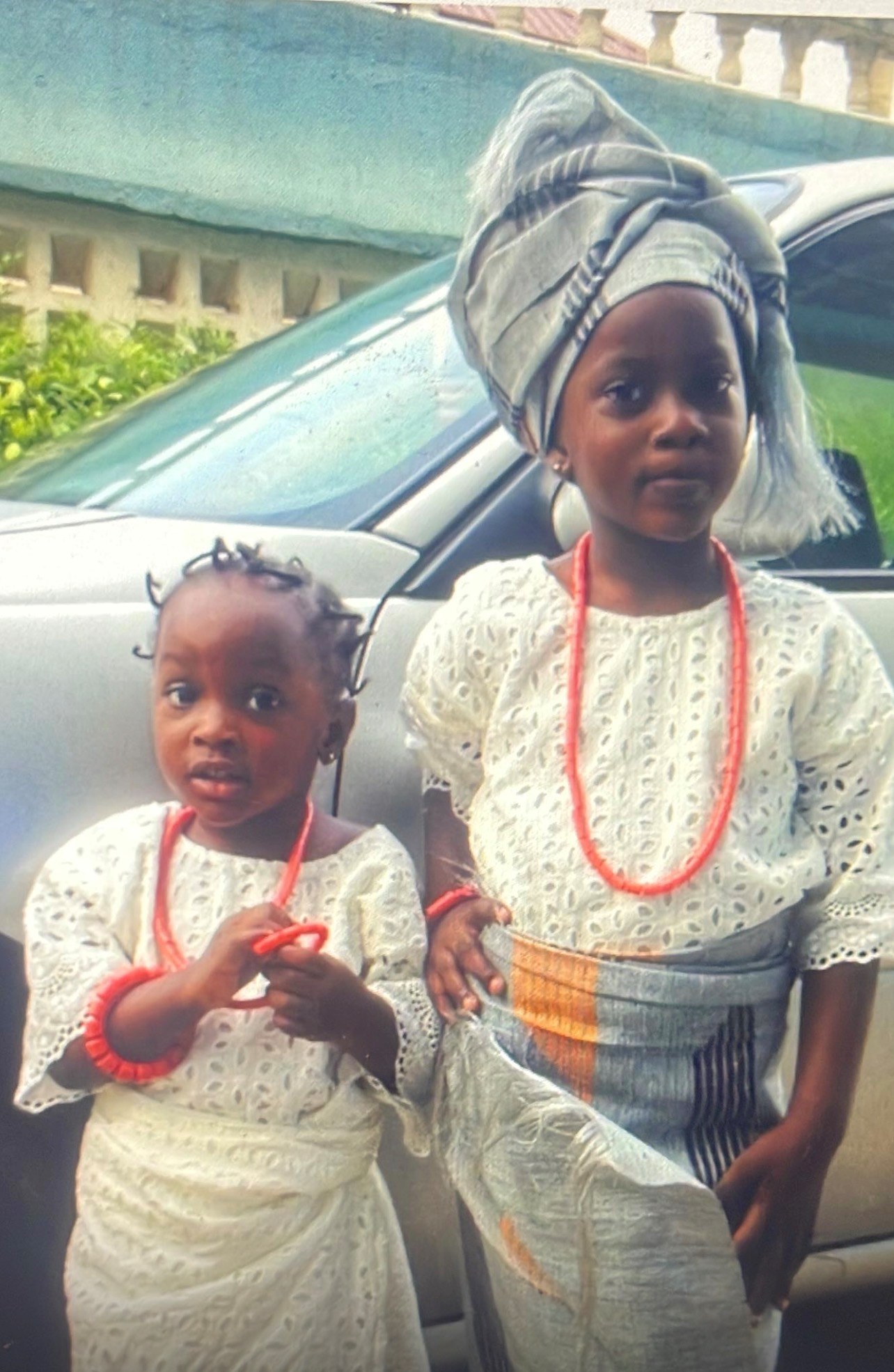 Glorious and her younger sister in Nigeria as kids.