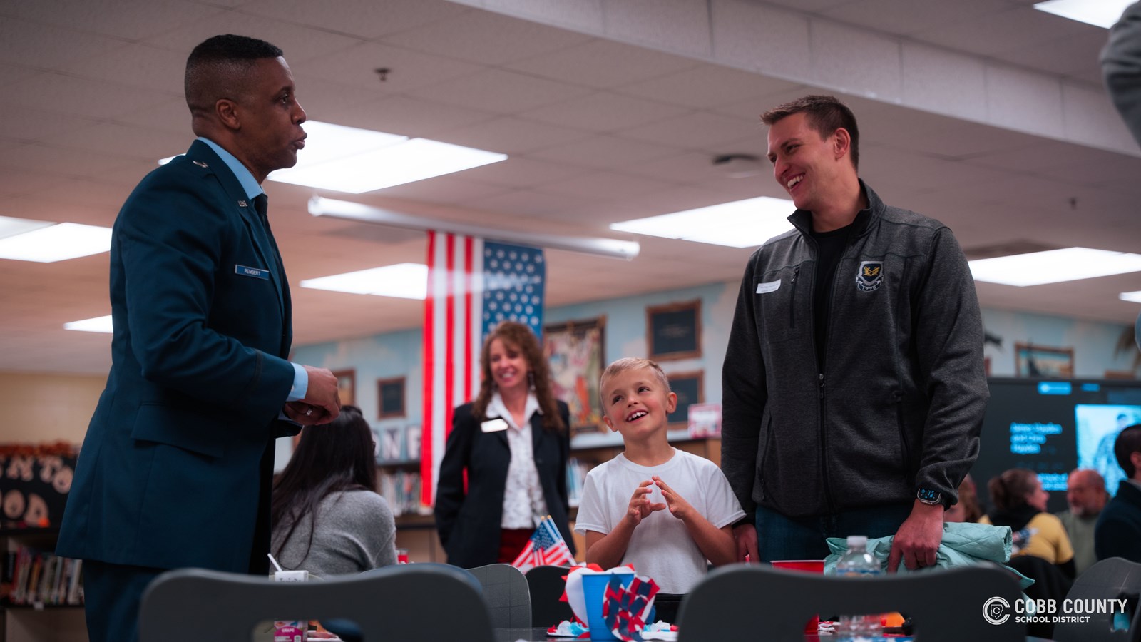 Rocky Mount families at Veterans Day celebration