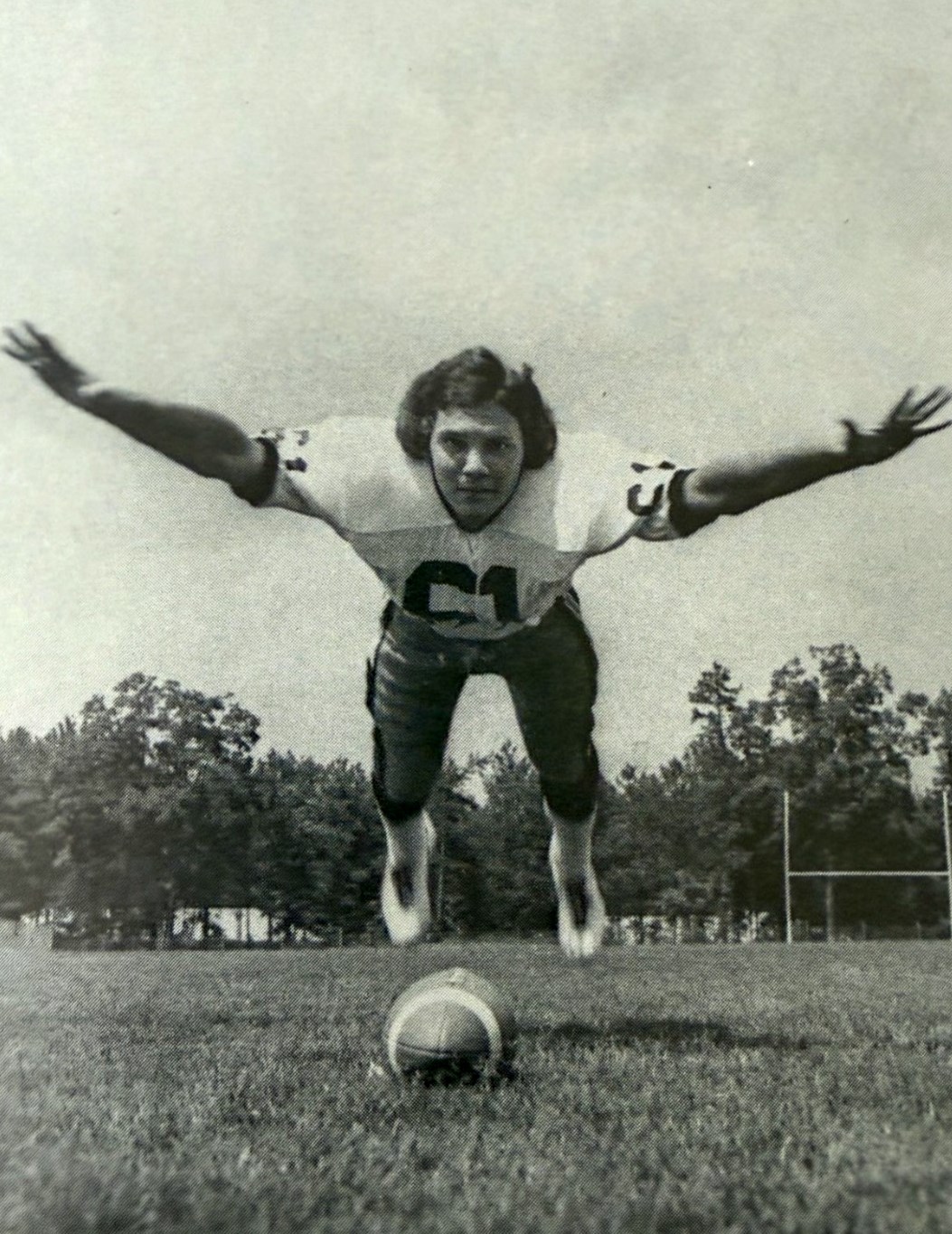 Hal Shaw diving for a photo during the early '70s