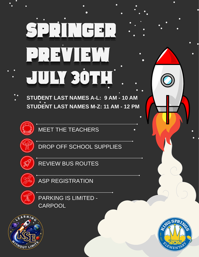 Springer Preview July 30th A-L 9-10 AM; M-Z 11 AM - 12 PM