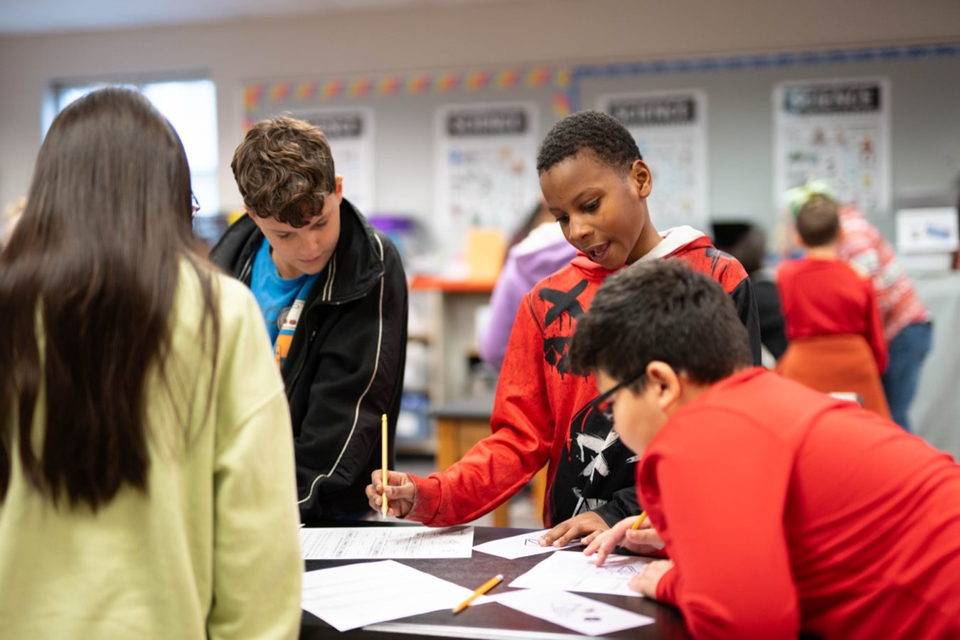 Cobb students learning together in a classroom