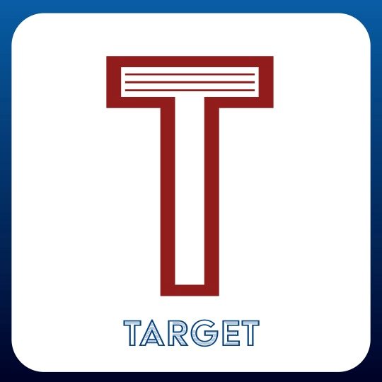 Square with the text T and Target