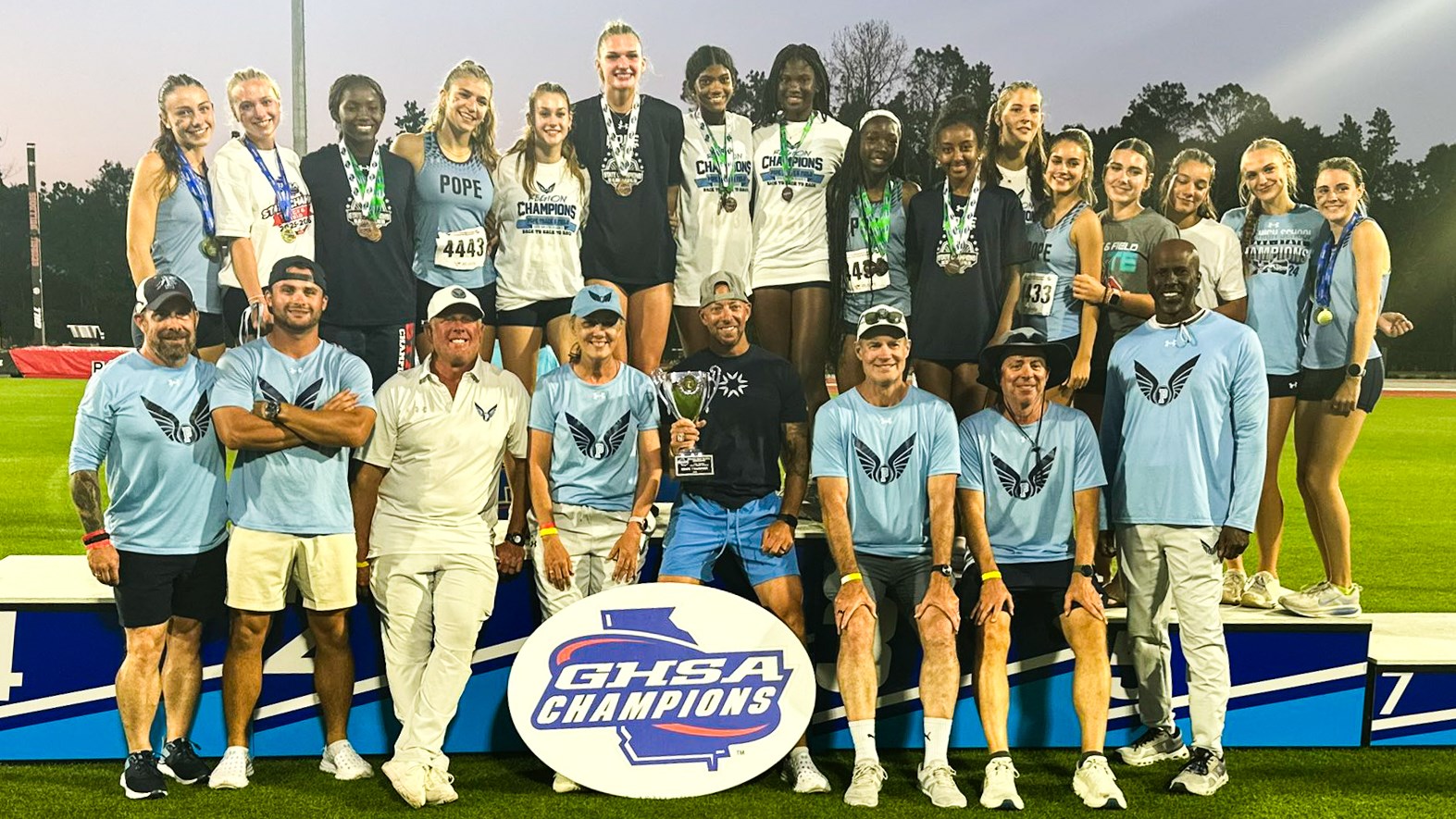 Pope girls track & field team won their 2nd straight team state championship