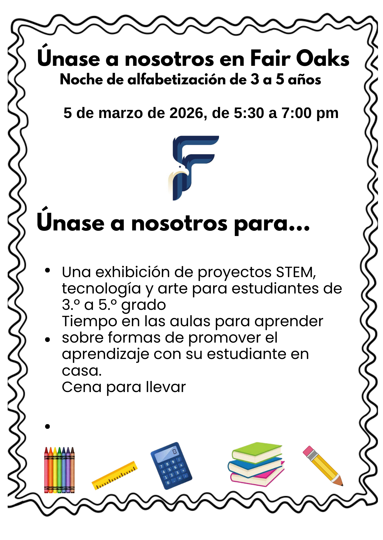 3-5 Literacy Night FLyer spanish.png