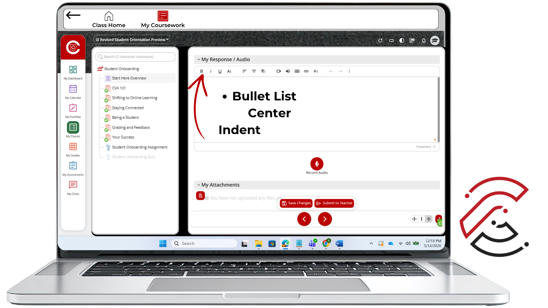 Screenshot of paragraph formatting tools.