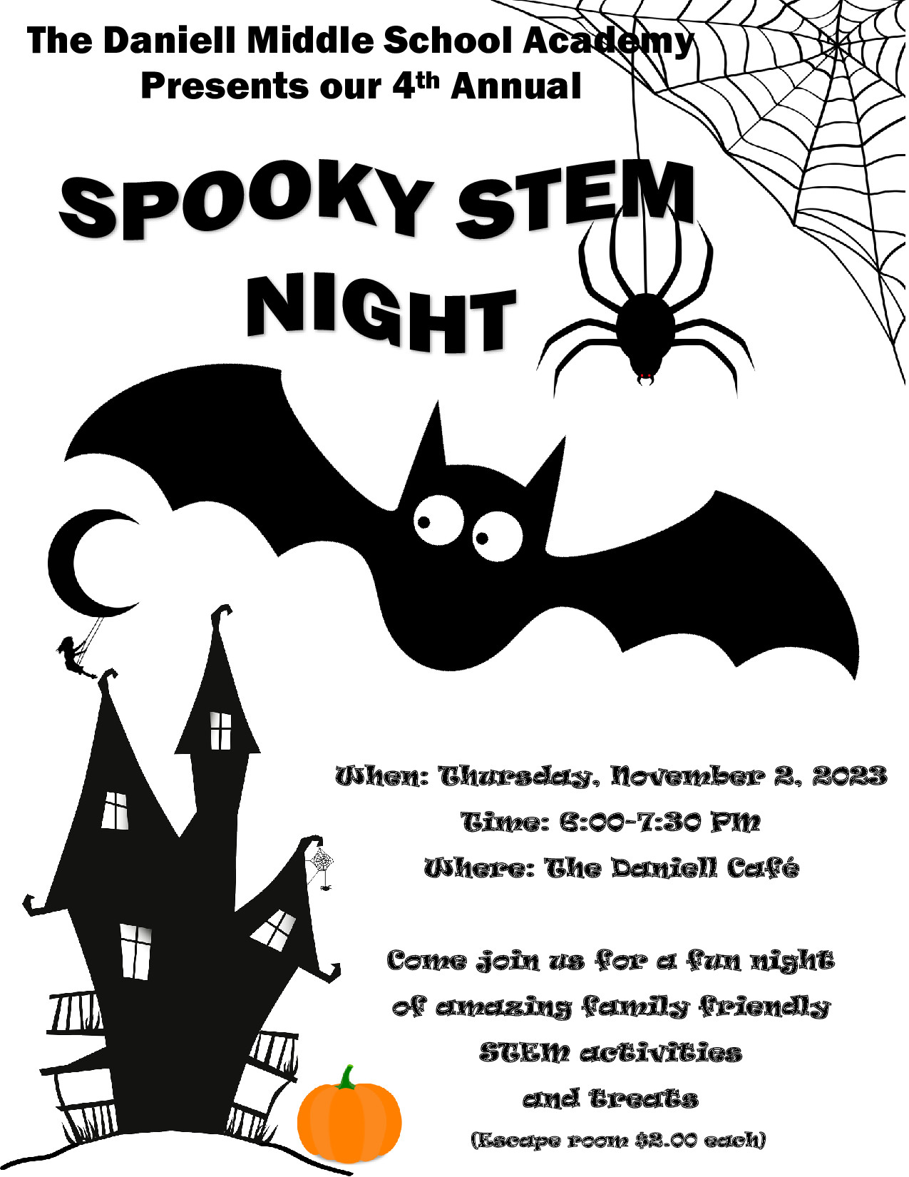 The Daniell Middle School Academy Spooky STEM Night Flyer 2023.jpg