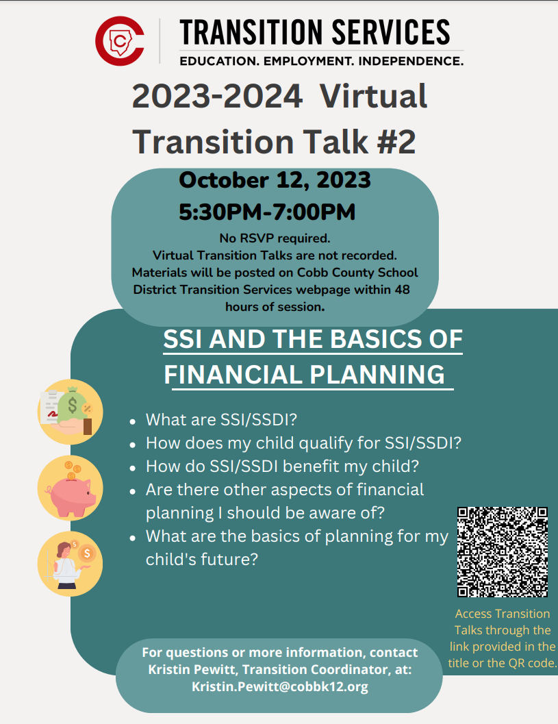 Virtual Transition Talk Two: SSI and Financial Planning