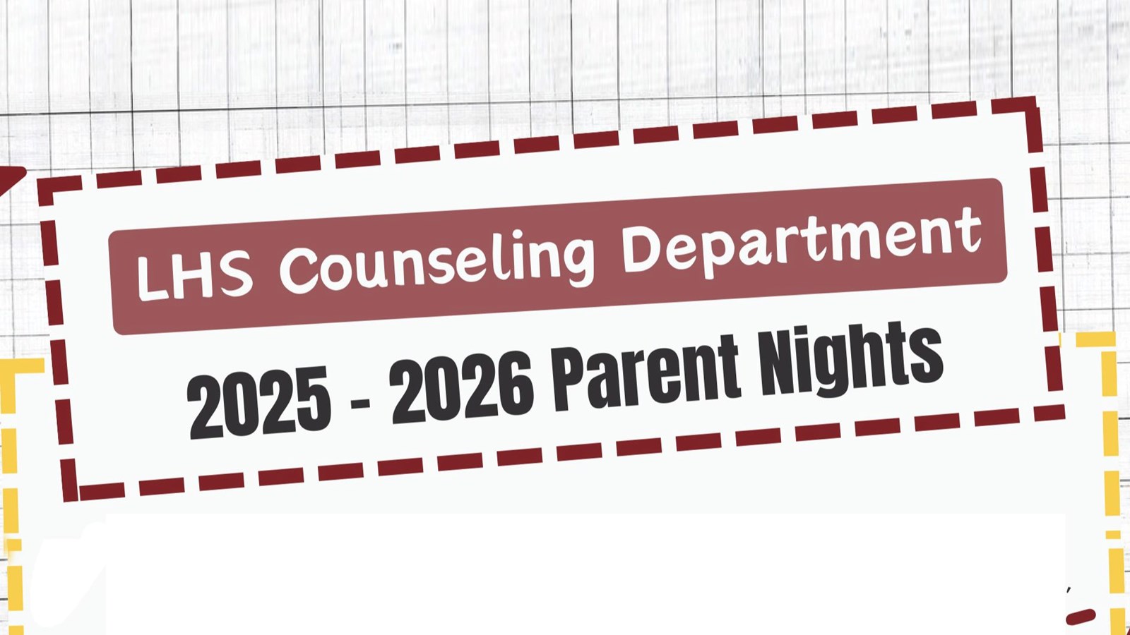LHS Counseling Parent Nights