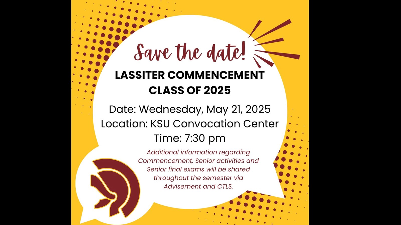 Save the Date Class of 2025 Commencement 