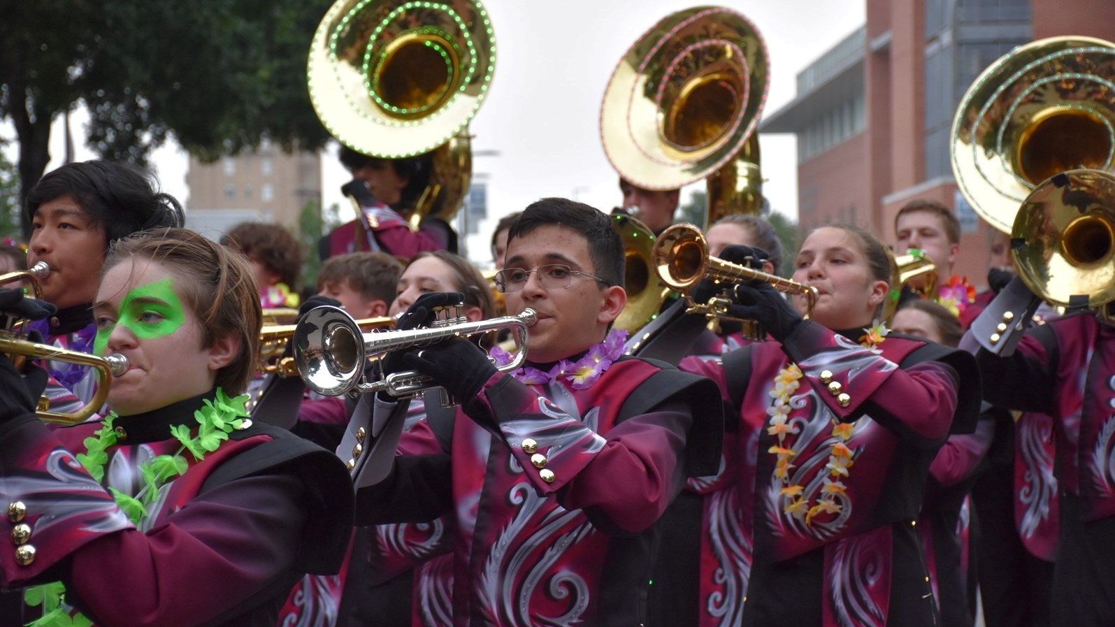 Lassiter band at 2024 Fiesta Flambeau Parade