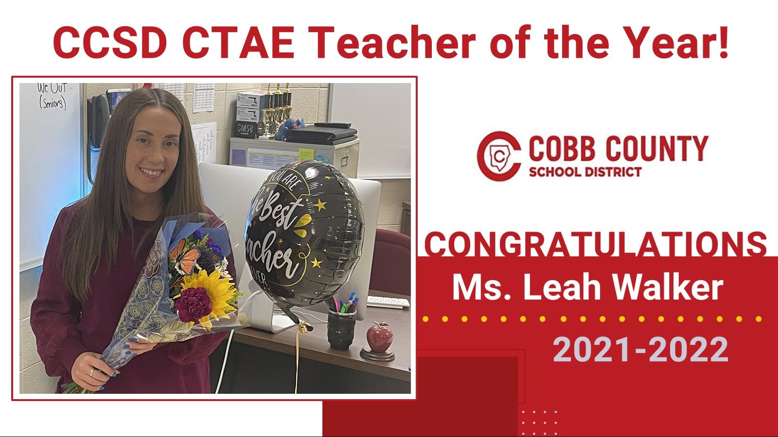Walker CCSD CTAE Teacher of the Year