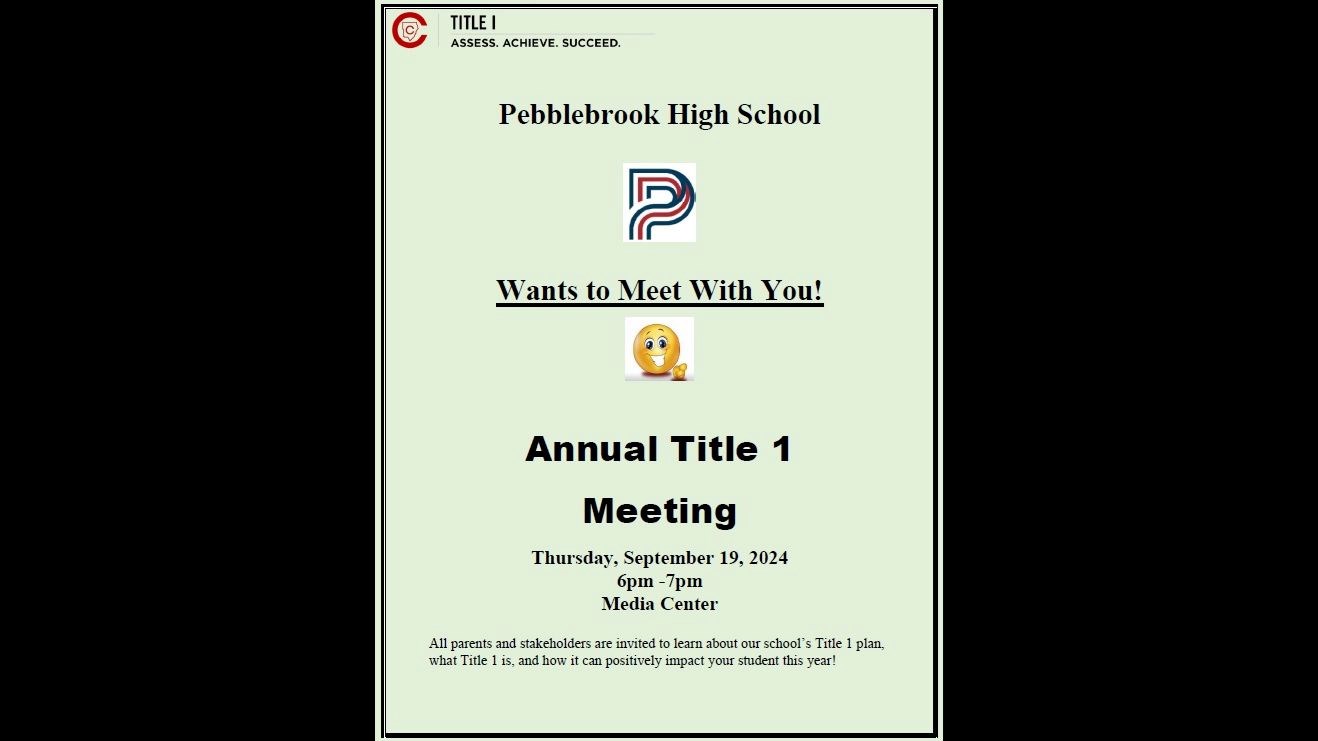 Flyer to advertise the annual title 1 meeting for september 19, 2024