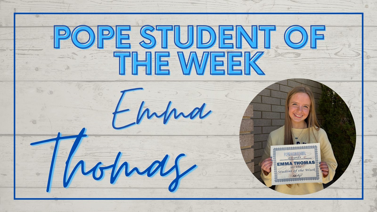 student of the week
