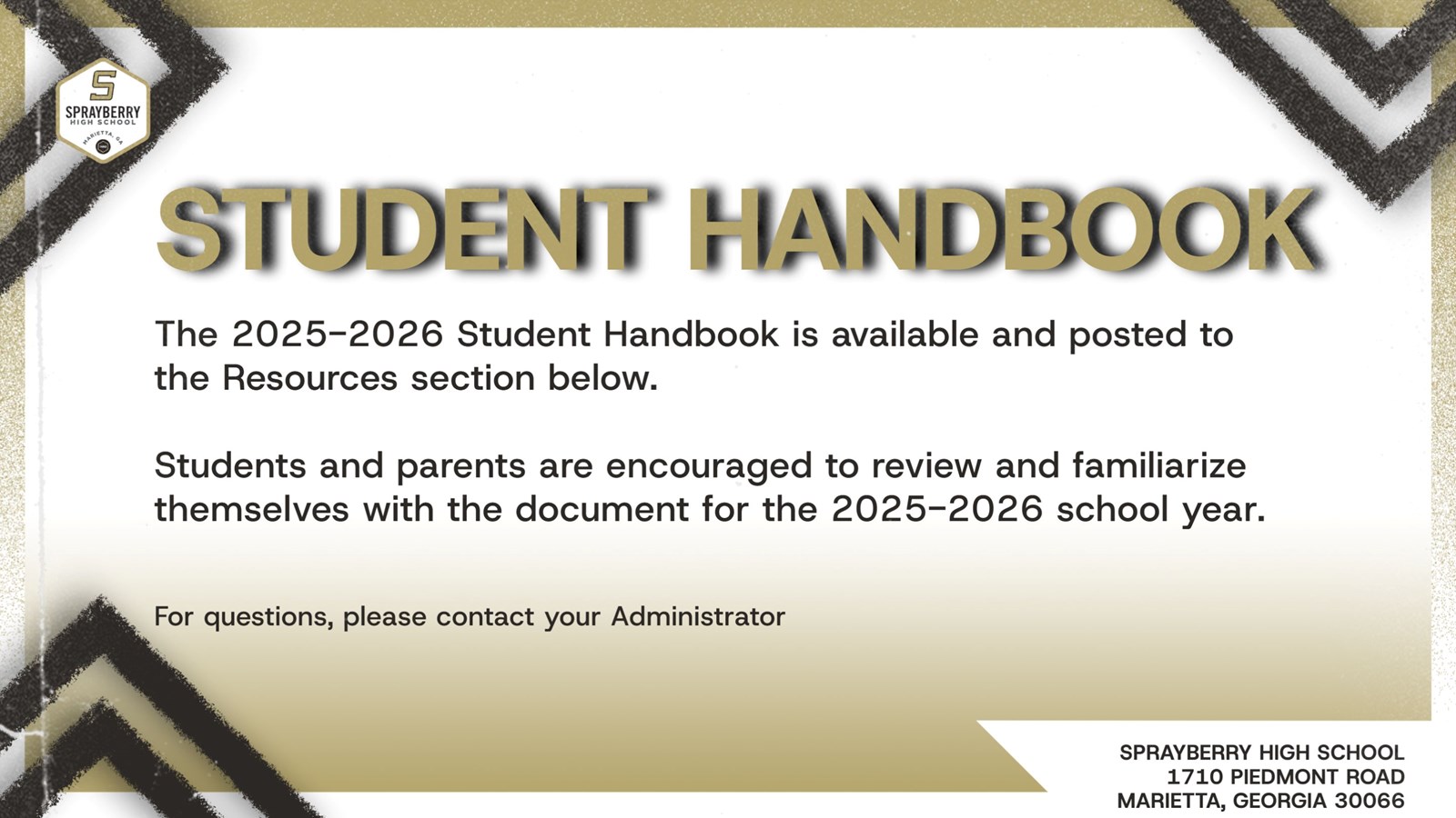 Student Handbook 2025-2026 | Sprayberry High School