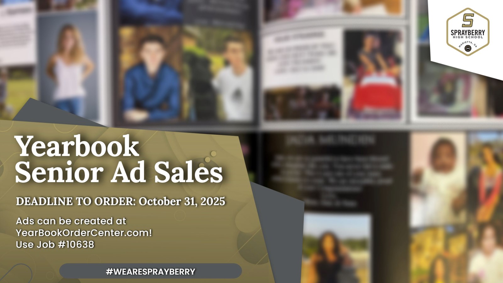 Yearbook Ad Sales | Deadline October 31, 2025 | Sprayberry High School