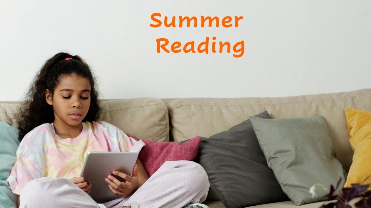 Girl Reading in Electronic Format - summer reading