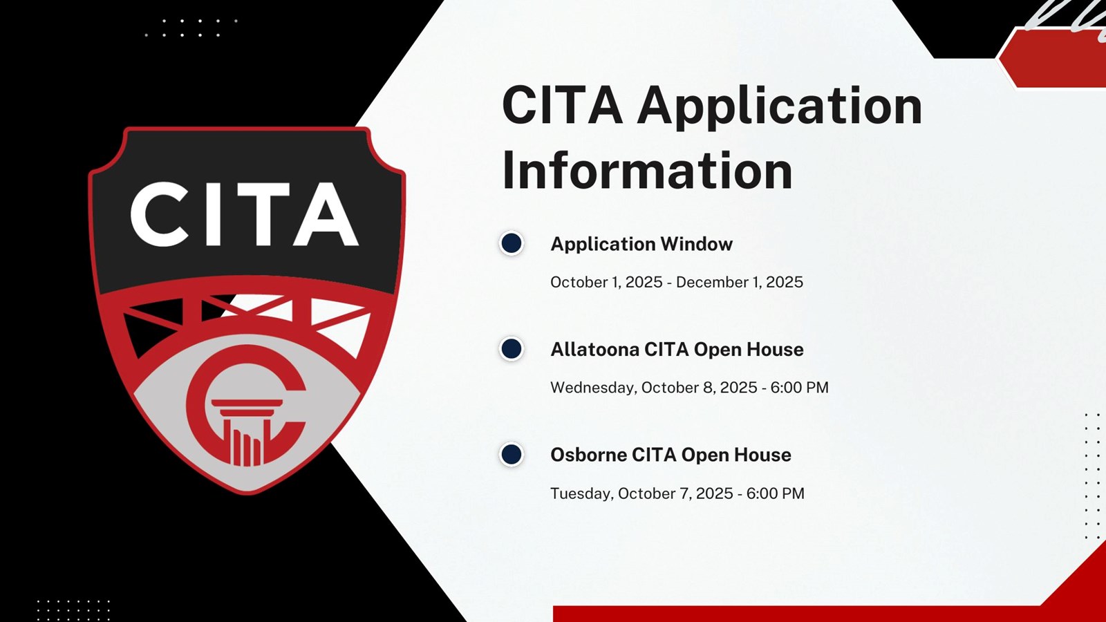 CITA application information
