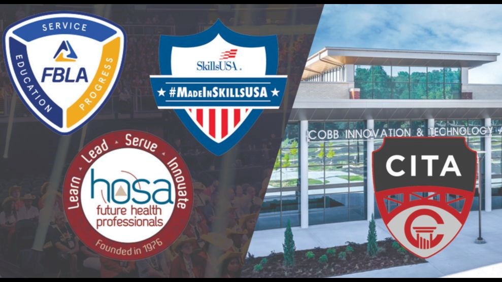 CITA Building and logos for FBLS, HOSA and SkillsUSA