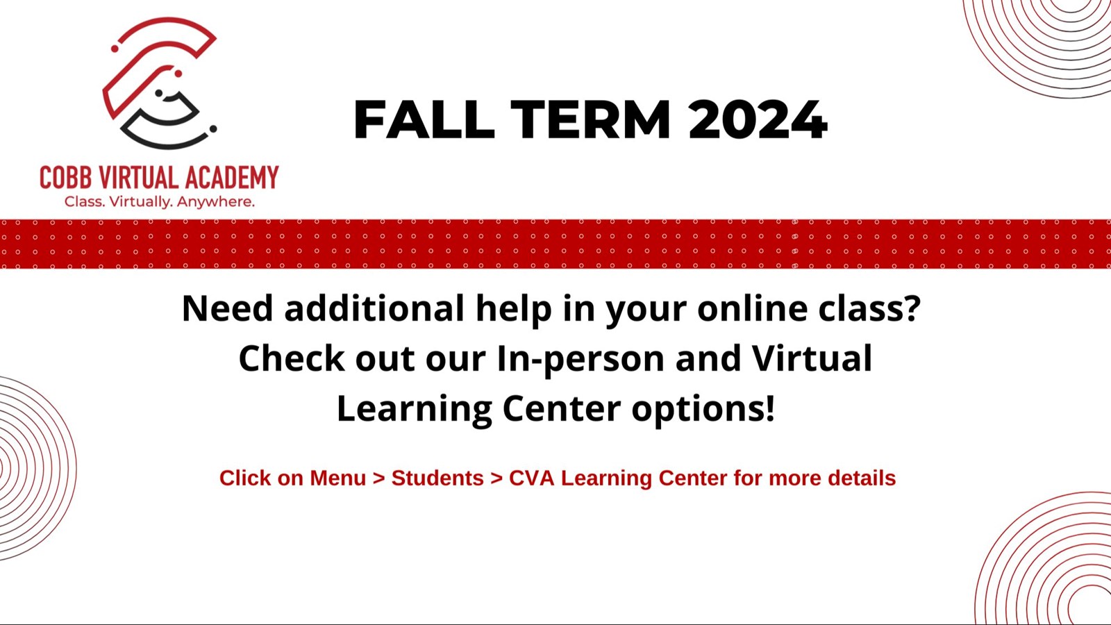 Fall Term 2024 - Learning Center