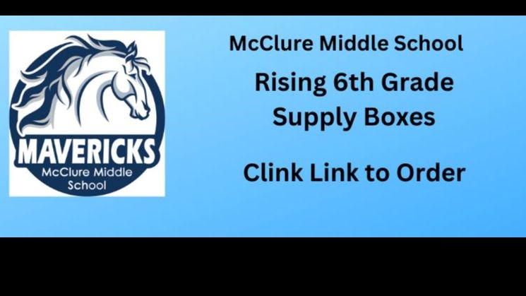 McClure 6th grade supply boxes
