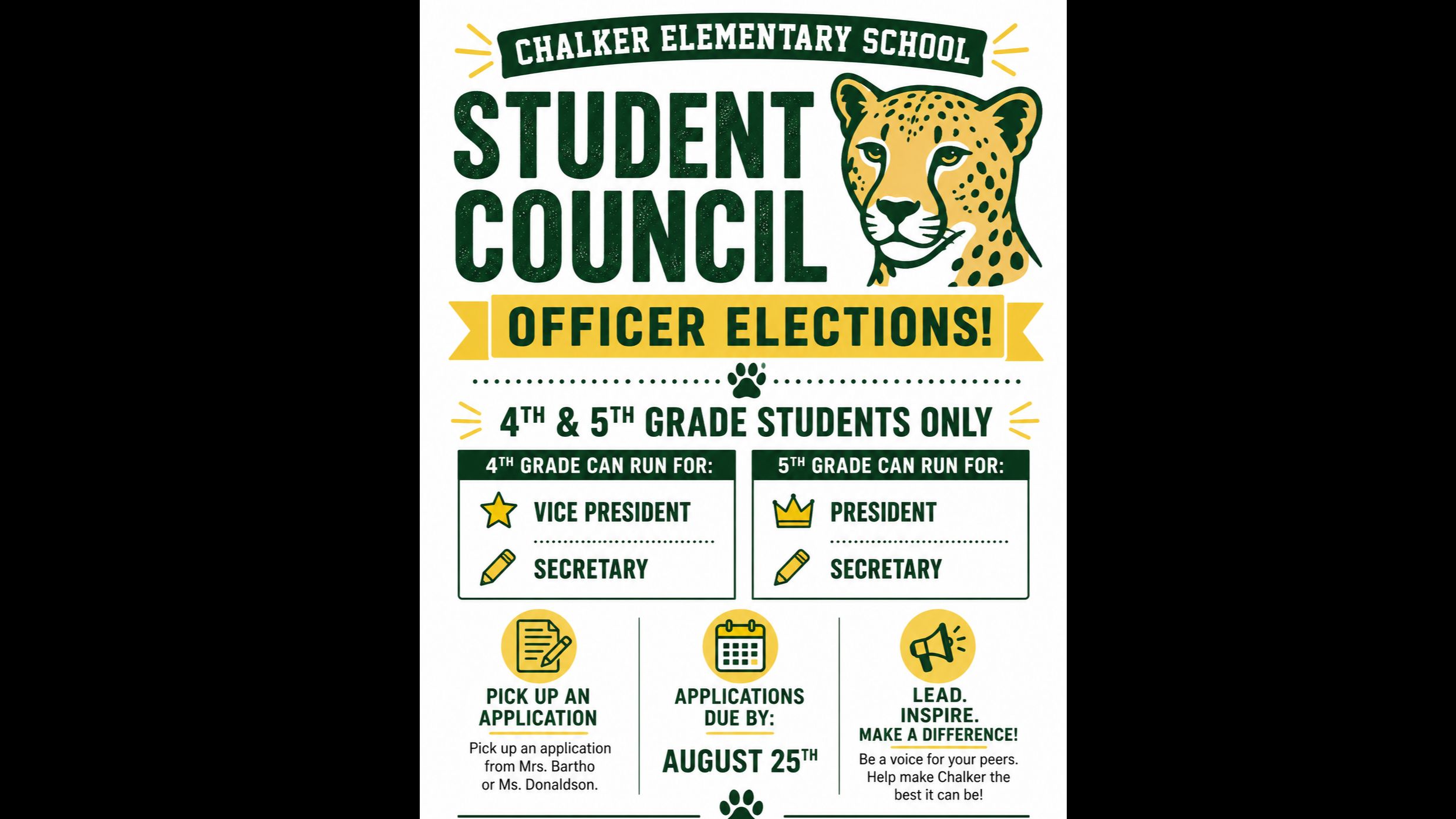 4th and 5th Student Council Officer Application