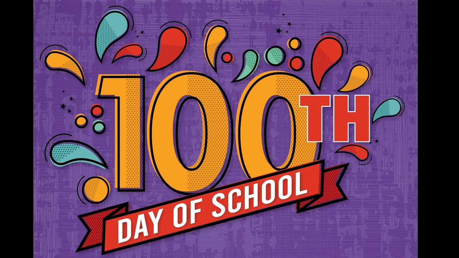 100th day of school with purple background