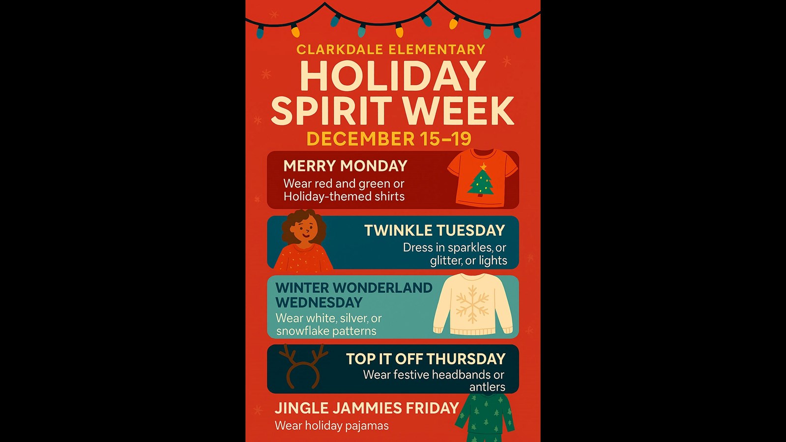 Holiday Spirit Week Poster