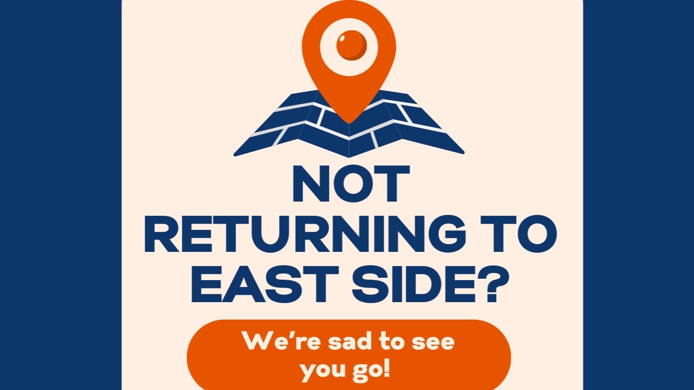 Not returning to east side? with map and pin
