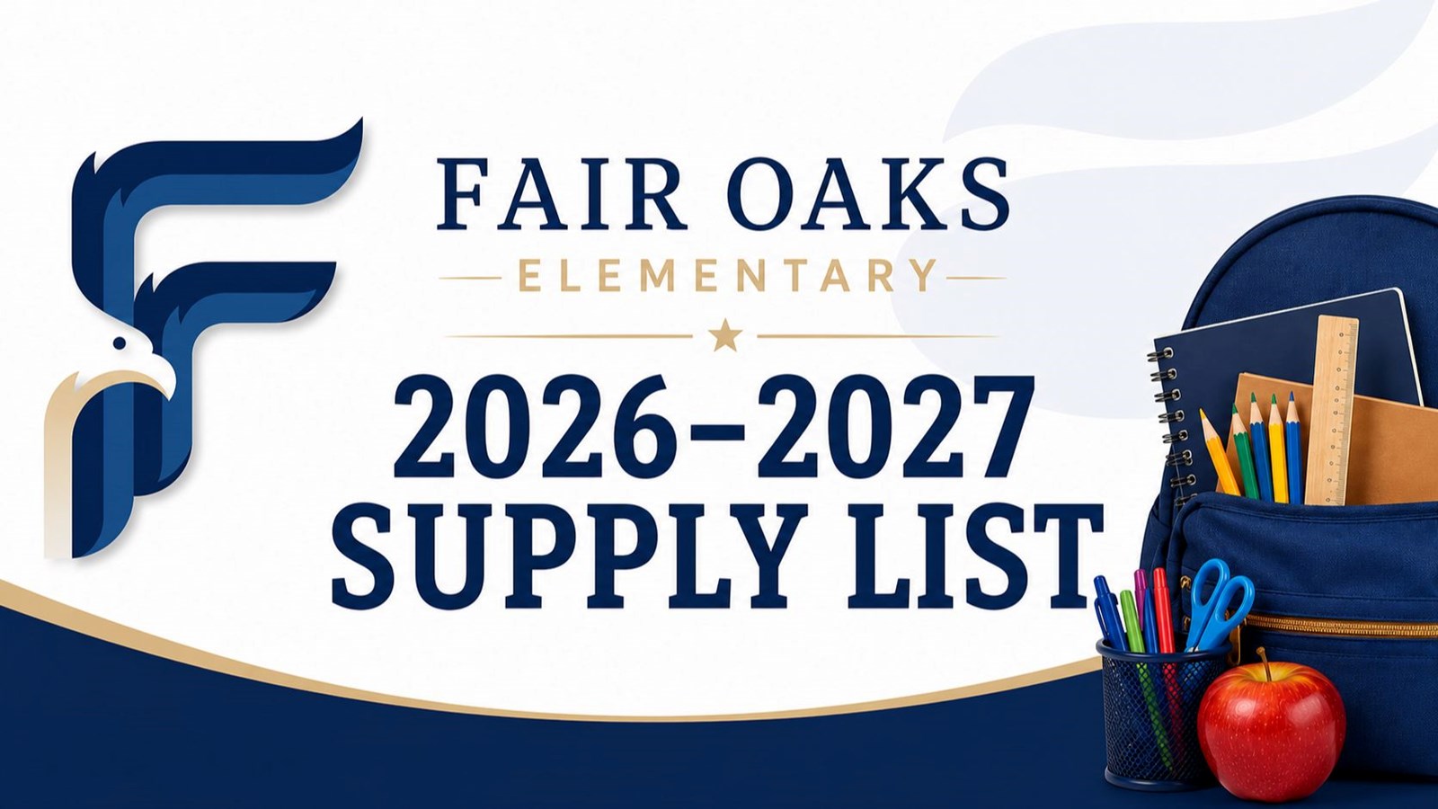 graphic with school logo for supply list