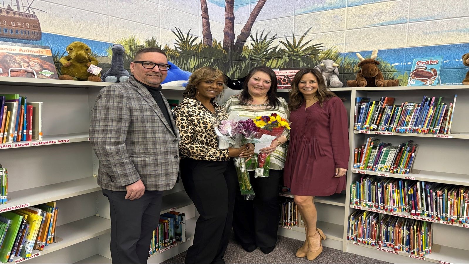 principal Brett Ward, Teacher of the year Courtney Compere, Classified Employee of the Year Arige Atalla, Assistant Principal Kathleen Bender