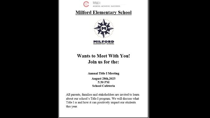 annual title one meeting august 28, 2025 at 5:30 PM cafeteria