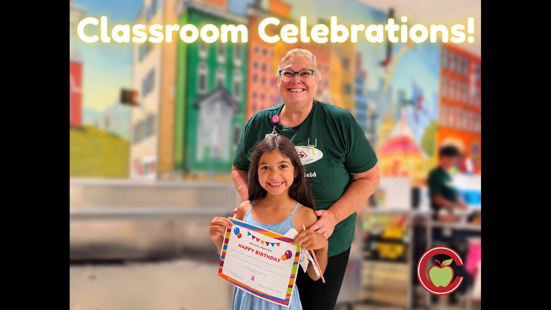 Classroom Celebrations - Cafeteria worker with student