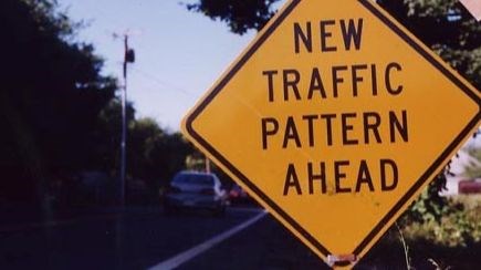 New Traffic Pattern road sign