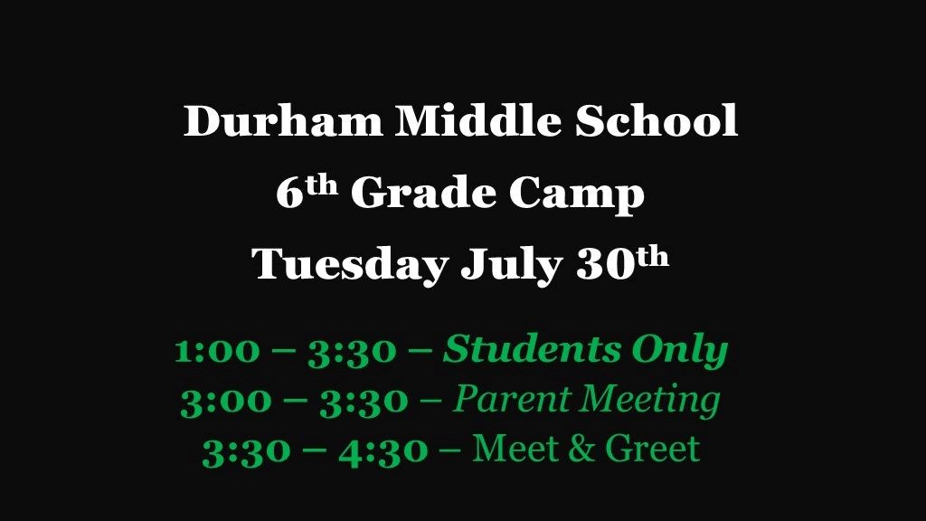 6th Grade Camp Updated Times