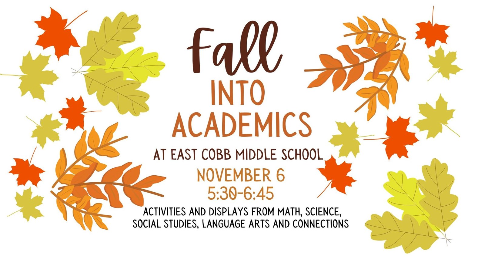 the picture gives the date and time for Fall Academic Night.