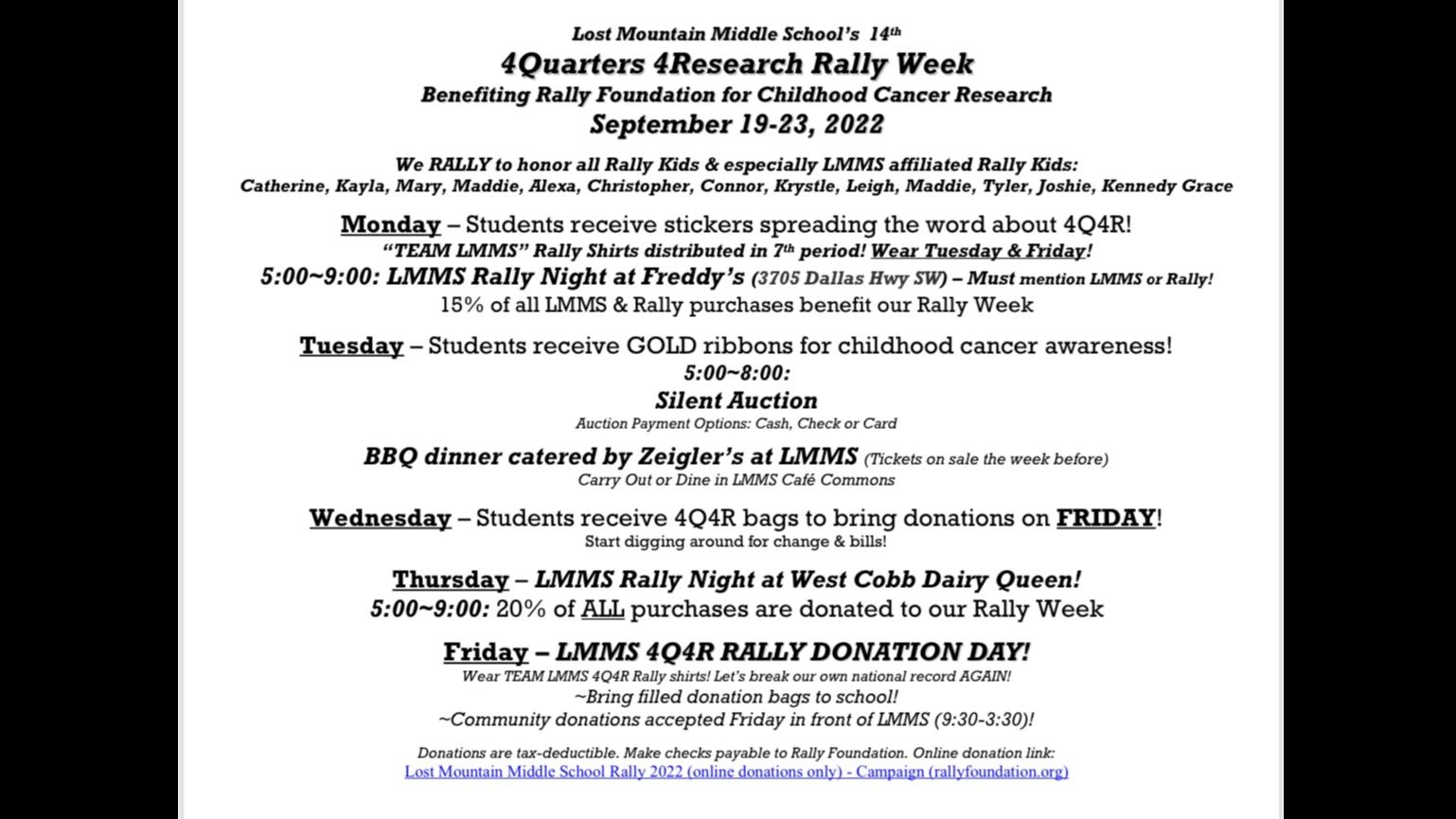 LMMS 14th Rally Week